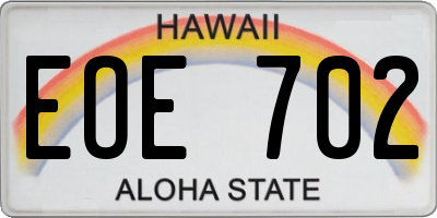 HI license plate EOE702