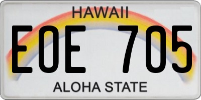 HI license plate EOE705