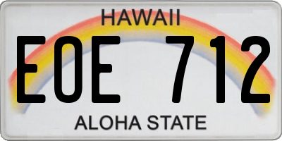 HI license plate EOE712