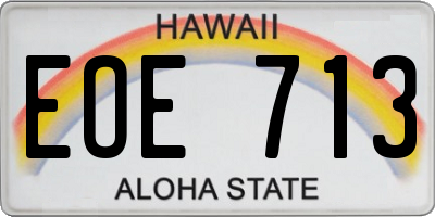 HI license plate EOE713