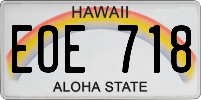 HI license plate EOE718