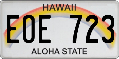 HI license plate EOE723