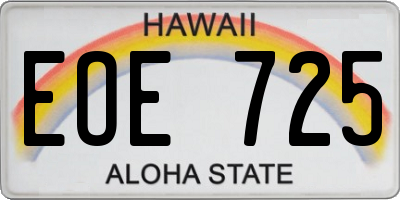 HI license plate EOE725