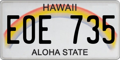 HI license plate EOE735