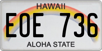 HI license plate EOE736