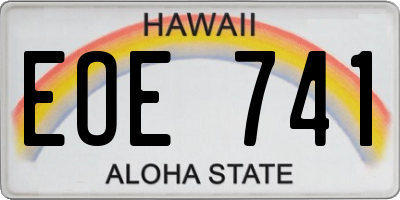 HI license plate EOE741