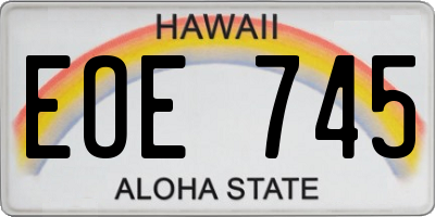 HI license plate EOE745