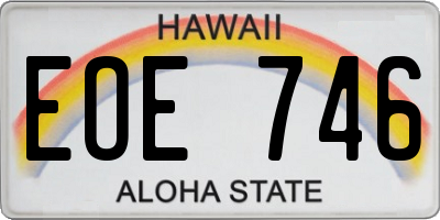 HI license plate EOE746