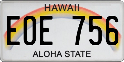 HI license plate EOE756