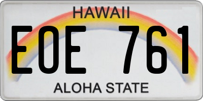 HI license plate EOE761