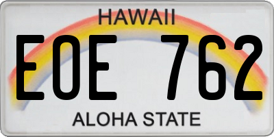 HI license plate EOE762