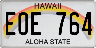 HI license plate EOE764