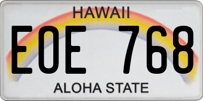 HI license plate EOE768