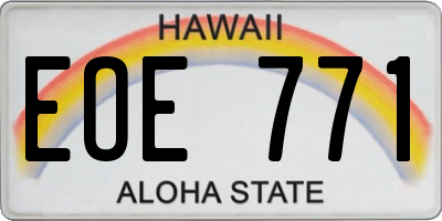 HI license plate EOE771