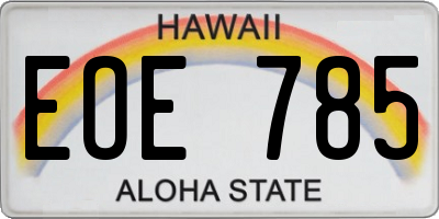 HI license plate EOE785