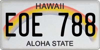 HI license plate EOE788