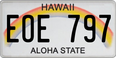 HI license plate EOE797