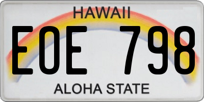 HI license plate EOE798