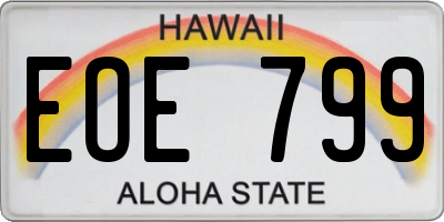 HI license plate EOE799