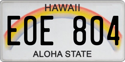 HI license plate EOE804