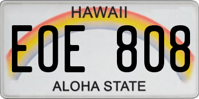 HI license plate EOE808