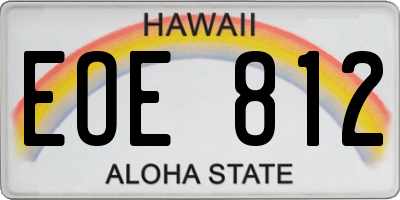 HI license plate EOE812