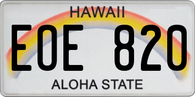 HI license plate EOE820