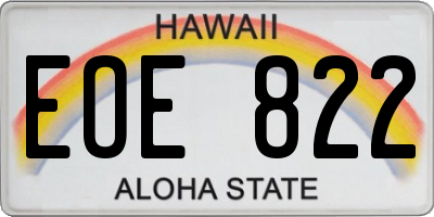 HI license plate EOE822