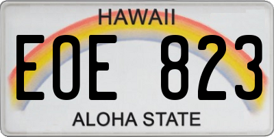 HI license plate EOE823