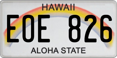 HI license plate EOE826