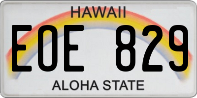 HI license plate EOE829
