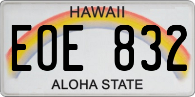 HI license plate EOE832