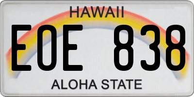HI license plate EOE838