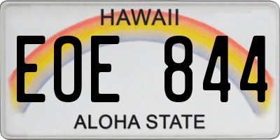 HI license plate EOE844