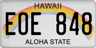 HI license plate EOE848
