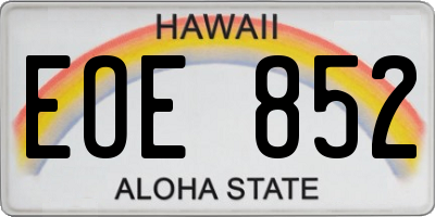 HI license plate EOE852