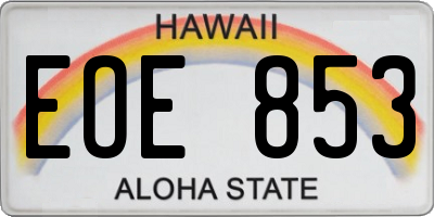 HI license plate EOE853
