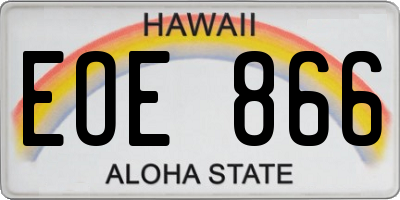 HI license plate EOE866