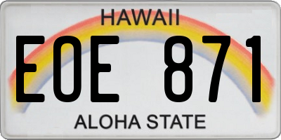 HI license plate EOE871