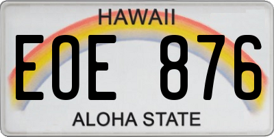 HI license plate EOE876