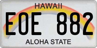 HI license plate EOE882