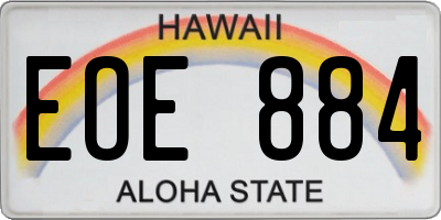 HI license plate EOE884