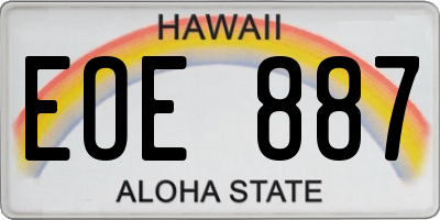 HI license plate EOE887