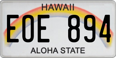 HI license plate EOE894