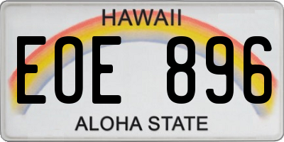 HI license plate EOE896
