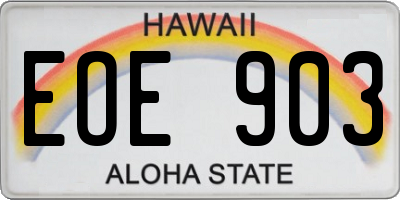 HI license plate EOE903