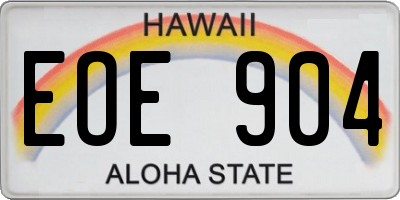 HI license plate EOE904