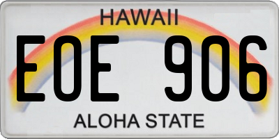 HI license plate EOE906
