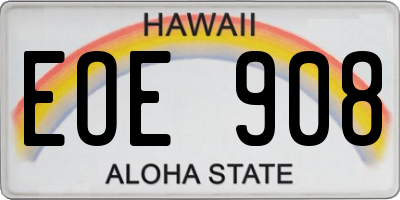 HI license plate EOE908