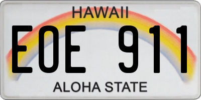 HI license plate EOE911